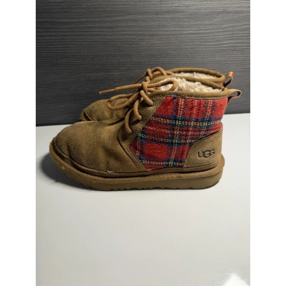 UGG Toddler Boots Size 3 Chestnut Suede Shearling Lined C-3